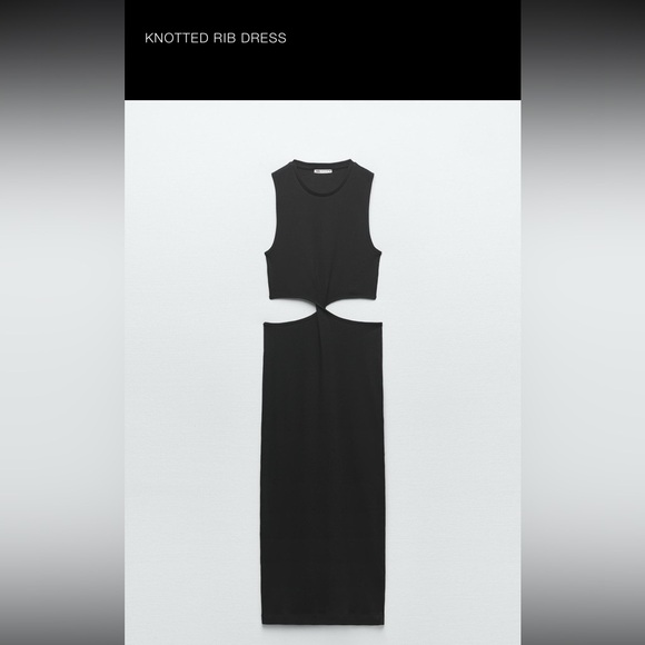 Zara Black Ribbed dress - Picture 1 of 3